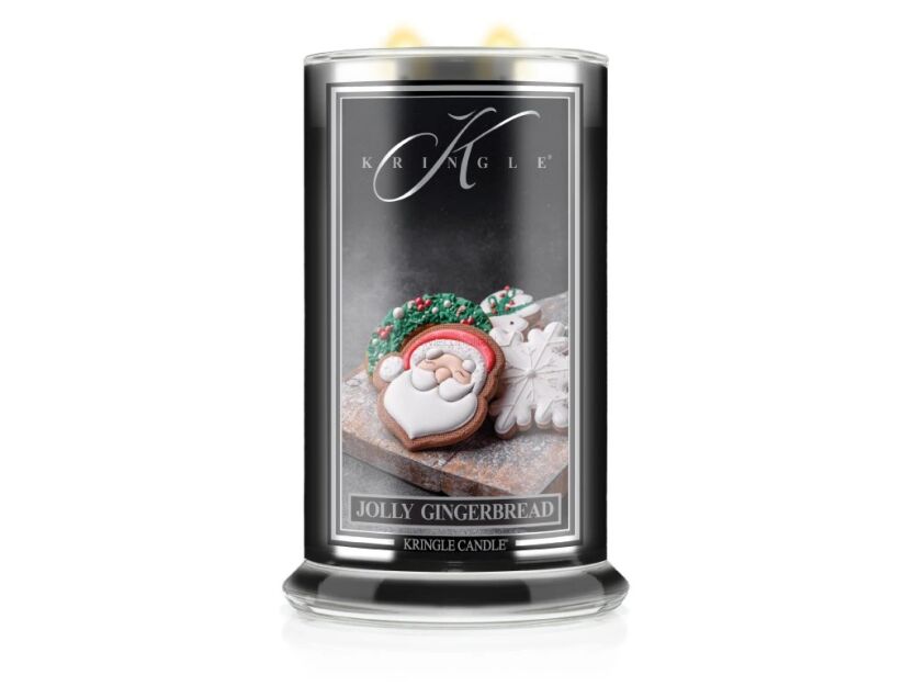 Jolly Ginger - Kringle Candle - duża świeca z dwoma knotami o zapachu piernika - seria Reserve