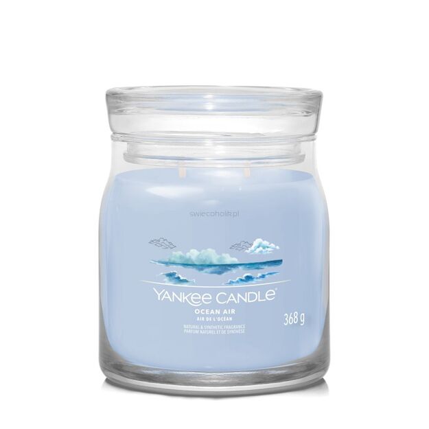 Ocean Air - Yankee Candle Signature - średnia świeca z dwoma knotami