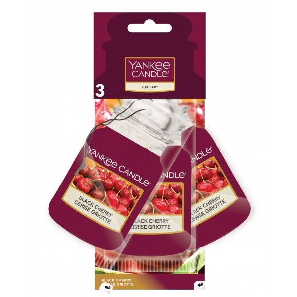 Yankee Candle - Black Cherry - bounus pack 3 sztuki zapach samochodowy car jar