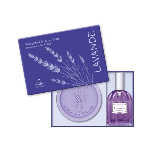 Zestaw prezentowy lawenda AOP mydło 100 g + woda toaletowa 25 ml Esprit Provence