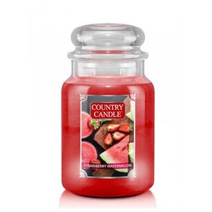 Strawberry Watermelon - Country Candle - duża świeca zapachowa z dwoma knotami (652g)