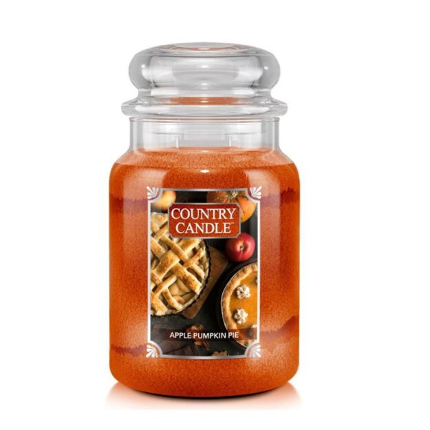 Duża świeca zapachowa Apple Pumpkin Pie – Country Candle | 737 g | 2 knoty