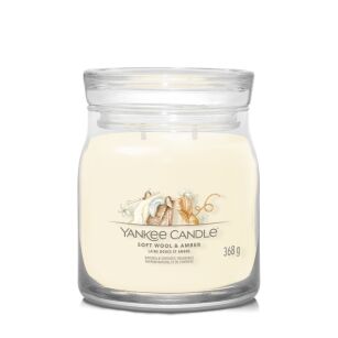 Soft Wool & Amber - Yankee Candle Signature - średnia świeca z dwoma knotami