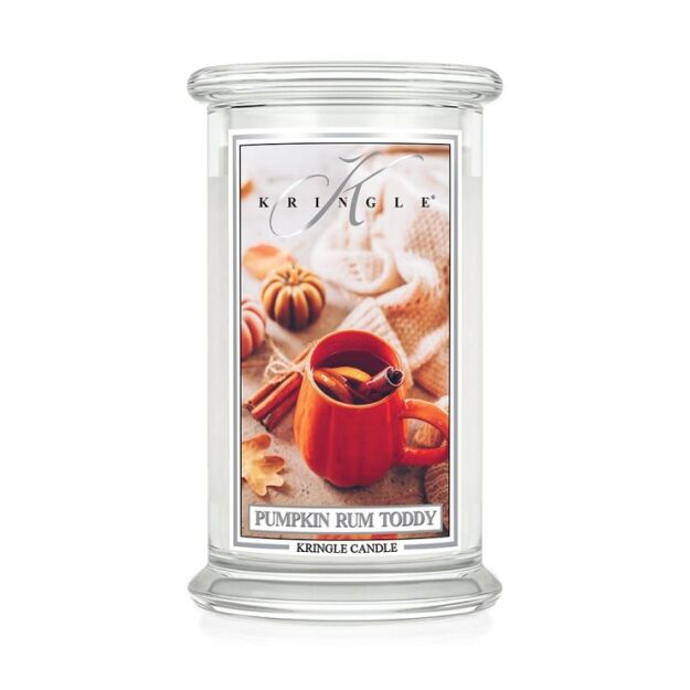 Pumpkin Rum Toddy - Kringle Candle - duża świeca z dwoma knotami (624g)