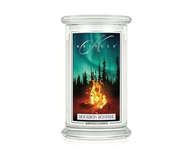 Bourbon Bonfire - Kringle Candle - duża świeca z dwoma knotami (624g)