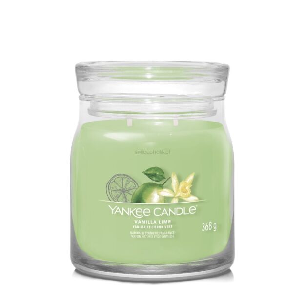 Vanilla Lime - Yankee Candle Signature - średnia świeca z dwoma knotami 