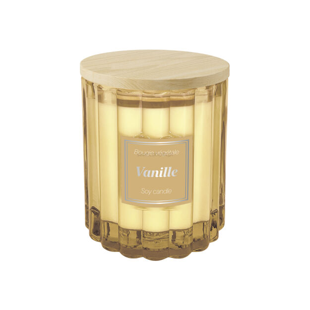 Esprit Provence - Vanille Bourbon - świeca zapachowa 190 g z drewnianą pokrywką