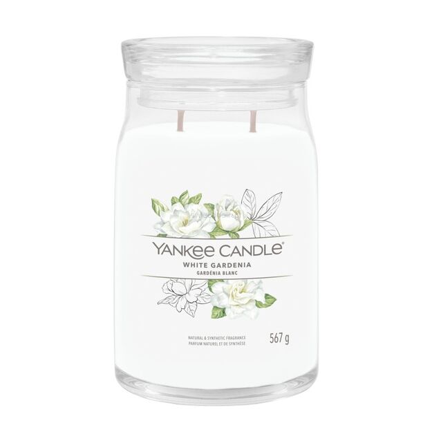 White Gardenia - Yankee Candle Signature - duża świeca z dwoma knotami - nowość 2022