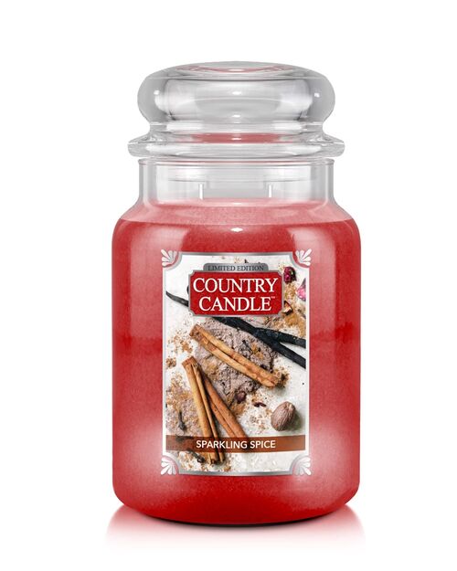 Sparkling Spice - Country Candle - duża świeca zapachowa z dwoma knotami (737g)