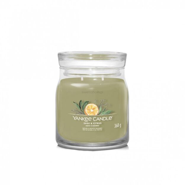 Sage & Citrus - Yankee Candle Signature - średnia świeca z dwoma knotami - nowość 2022