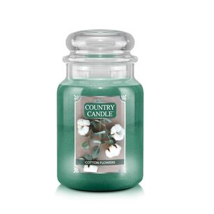 Cotton Flowers - Country Candle - duża świeca zapachowa z dwoma knotami (737g)