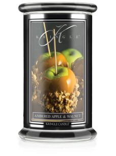Ambered Apple & Walnut - Kringle Candle - duża świeca z dwoma knotami (624g) - seria Reserve
