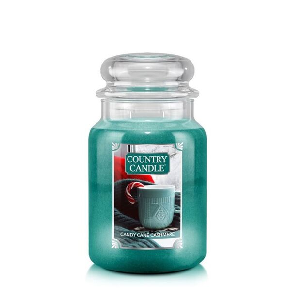 Candy Cane Cashmere - Country Candle - duża świeca zapachowa z dwoma knotami (652g)