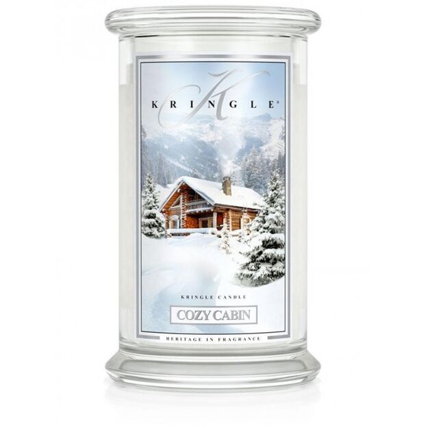 Cozy Cabin - Kringle Candle - duża świeca z dwoma knotami (624g)