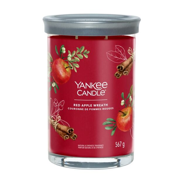 Red Apple Wreath - Yankee Candle Signature - świeca tumbler z dwoma knotami