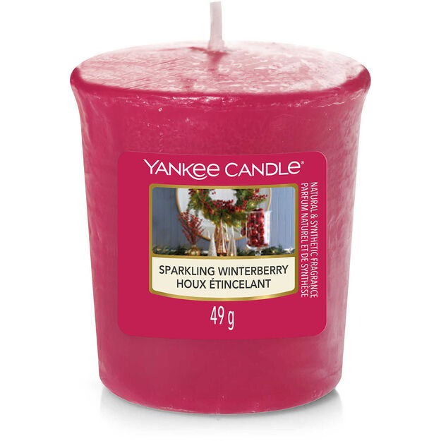 Sparkling Winterberry - Yankee Candle Signature - mała świeca votive