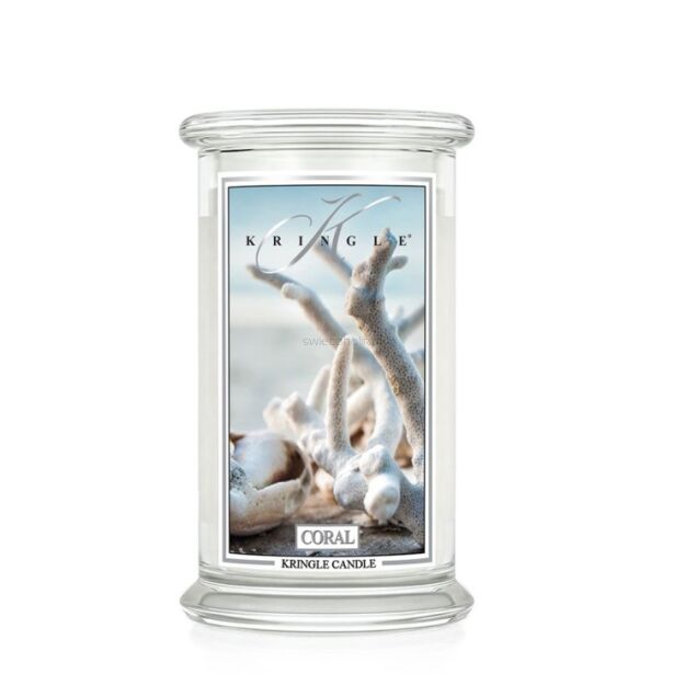 Coral - Kringle Candle - duża świeca z dwoma knotami (624g)