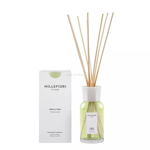 Millefiori Fresia e Pera 500 ml – dyfuzor zapachowy z patyczkami