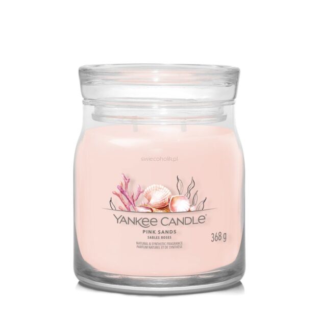 Pink Sands - Yankee Candle Signature - średnia świeca z dwoma knotami