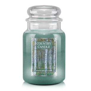 Duża świeca zapachowa White Birch and Rain – Country Candle | 737 g | 2 knoty