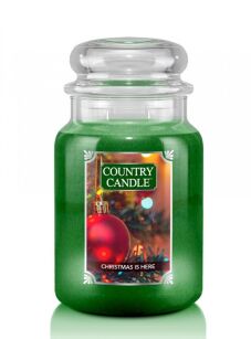 Duża świeca zapachowa Christmas Is Here – Country Candle | 737 g | 2 knoty