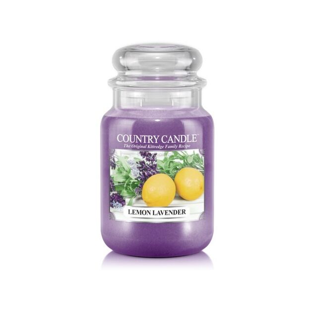 Lemon Lavender - Country Candle - duża świeca zapachowa z dwoma knotami (652g)