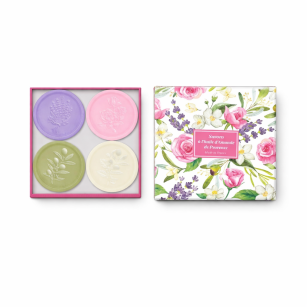 Zestaw prezentowy mydeł 4 x 25 g lawenda, kwiat pomarańczy, werbena, oliwka Esprit Provence