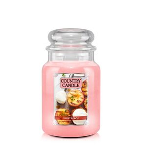 Sweet Peach - Country Candle - duża świeca zapachowa z dwoma knotami (652g)
