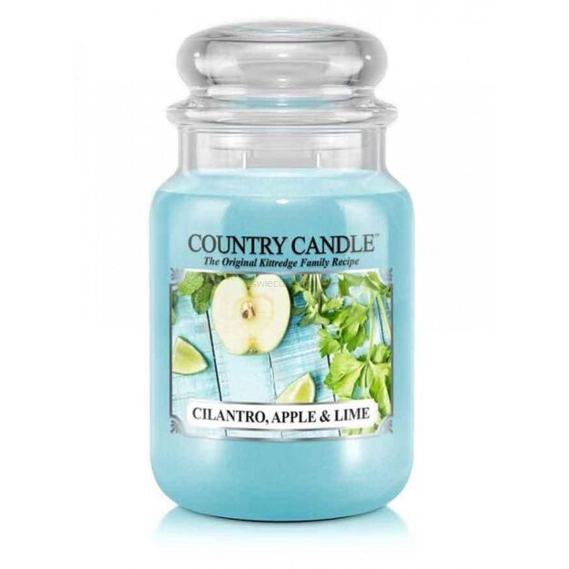 Cilantro, Apple & Lime - Country Candle - duża świeca zapachowa z dwoma knotami (652g)