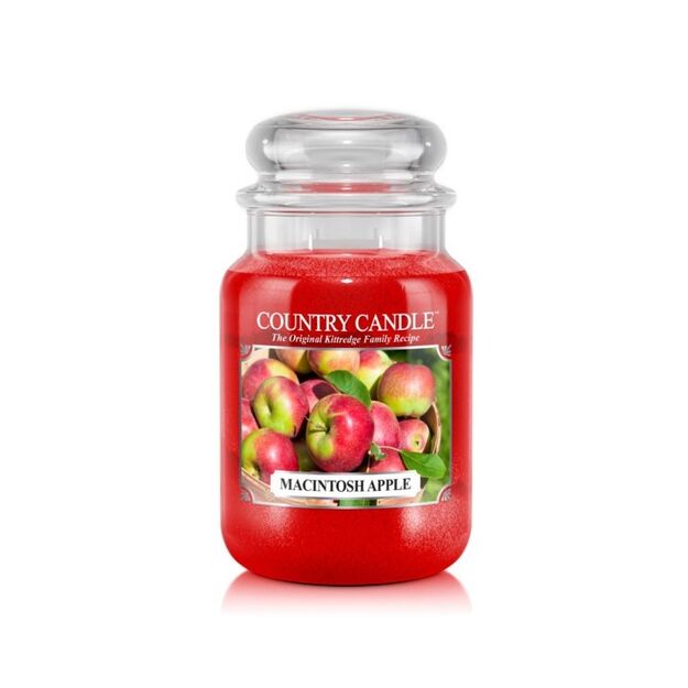 Macintosh Apple - Country Candle - duża świeca zapachowa z dwoma knotami (652g)