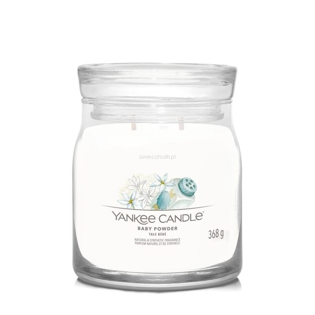 Baby Powder - Yankee Candle Signature - średnia świeca z dwoma knotami - nowość 2022