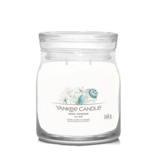 Baby Powder - Yankee Candle Signature - średnia świeca z dwoma knotami