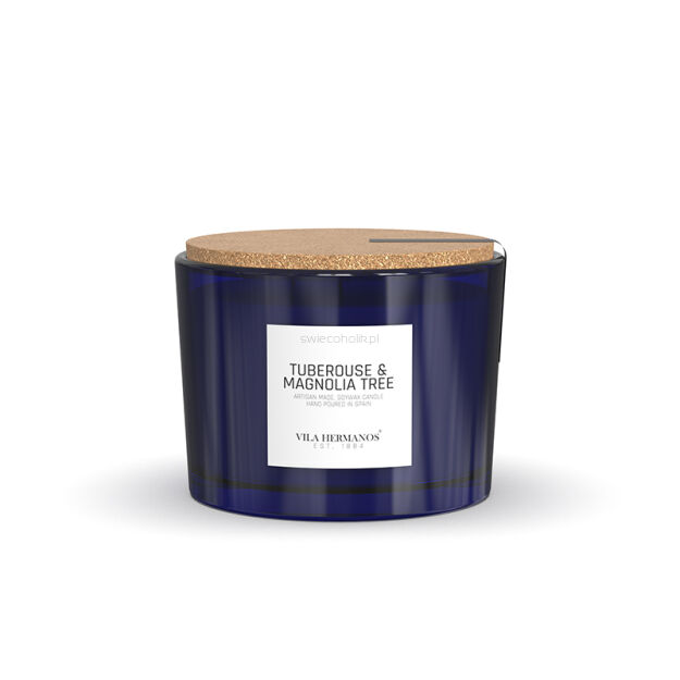 Tuberose & Magnolia Tree- Vila Hermanos - świeca zapachowa 350g - seria Apothecary Cobalt Blue