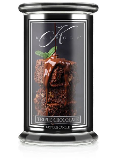 Triple Chocolate - Kringle Candle - duża świeca z dwoma knotami (624g) - seria Reserve