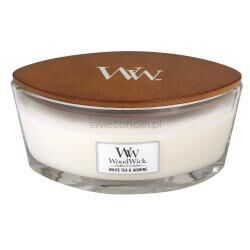 White Tea & Jasmine  Woodwick Hearthwick  świeca zapachowa z drewnianym knotem