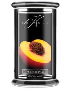 Gingered Peach - Kringle Candle - duża świeca z dwoma knotami (624g) - seria Reserve