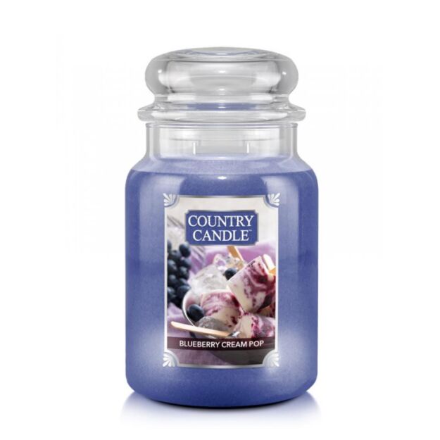 Duża świeca zapachowa Blueberry Cream Pop – Country Candle | 680 g | 2 knoty