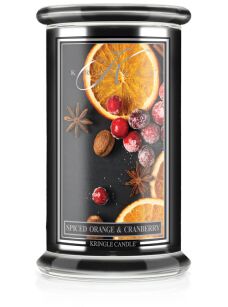 Kringle Candle Spiced Orange & Cranberry Reserve – duża świeca zapachowa 623 g 2 knoty