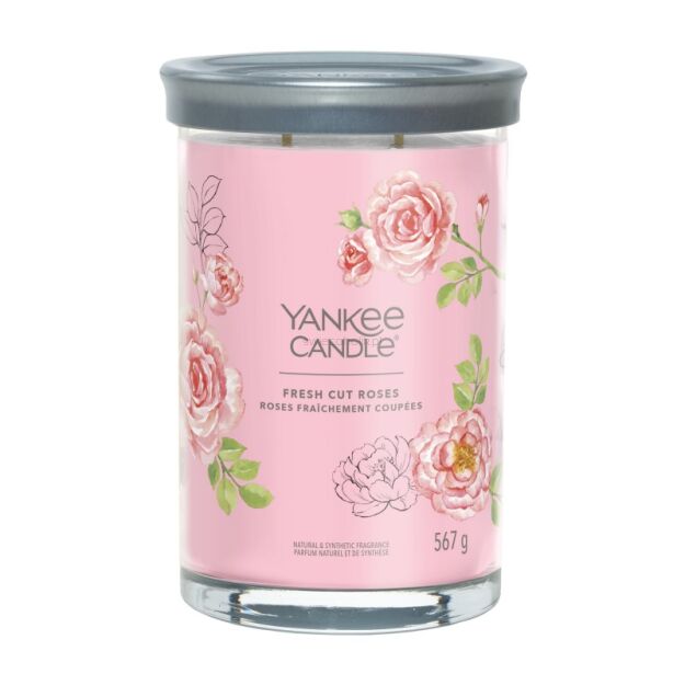 Fresh Cut Roses - Yankee Candle Signature - świeca tumbler z dwoma knotami
