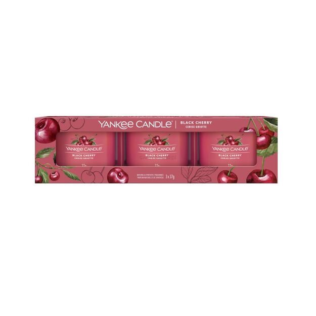 Black Cherry - Yankee Candle - mini świece zapachowe 3 pack