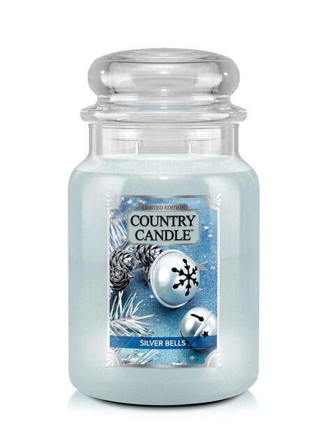 Silver Bells - Country Candle - duża świeca zapachowa z dwoma knotami (737g)