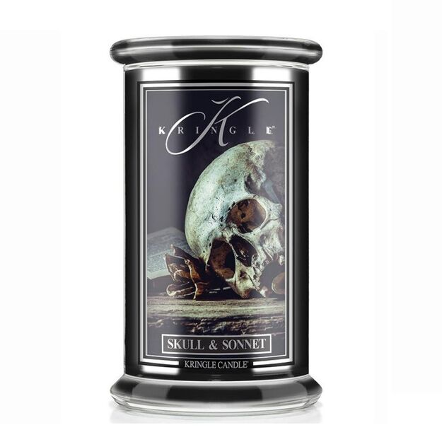 Skull & Sonnet - Kringle Candle - duża świeca z dwoma knotami (624g) - seria Halloween