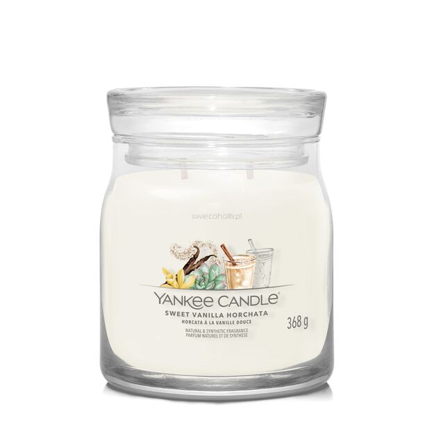 Sweet Vanilla Horchata - Yankee Candle Signature - średnia świeca z dwoma knotami - nowość 2024