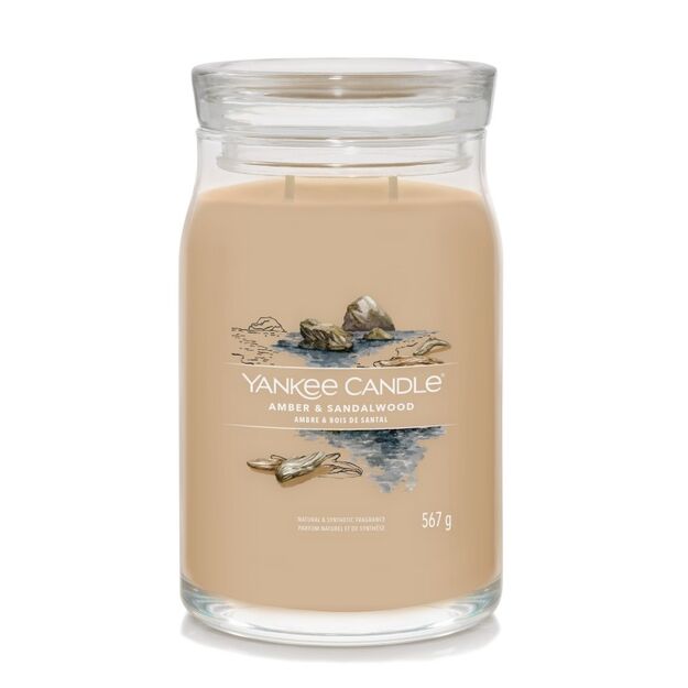 Amber & Sandalwood - Yankee Candle Singnature - duża świeca z dwoma knotami - nowość 2022