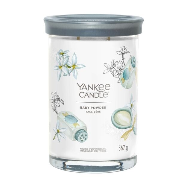 Baby Powder - Yankee Candle Signature - świeca tumbler z dwoma knotami