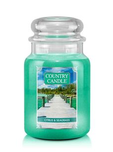 Citrus & Seagrass - Country Candle - duża świeca zapachowa z dwoma knotami (652 g)