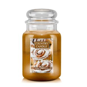 Warm Cinnabuns - Country Candle - duża świeca zapachowa z dwoma knotami (737g)