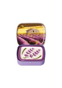 Ceramiczny dyfuzor zapachowy podróżny lawenda domek Prowansja – metalowe pudełko Esprit Provence