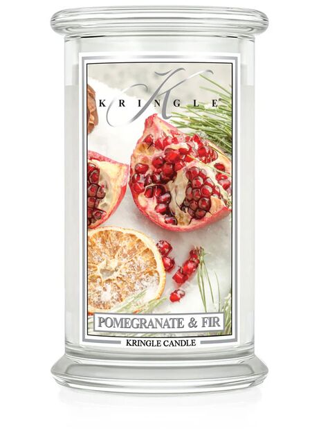 Pomegranate & Fir - Kringle Candle - duża świeca zapachowa 2 knoty (624g)