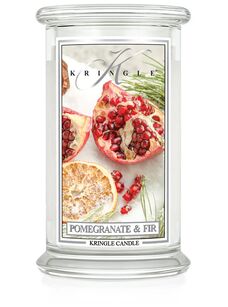 Pomegranate & Fir - Kringle Candle - duża świeca zapachowa 2 knoty (624g)